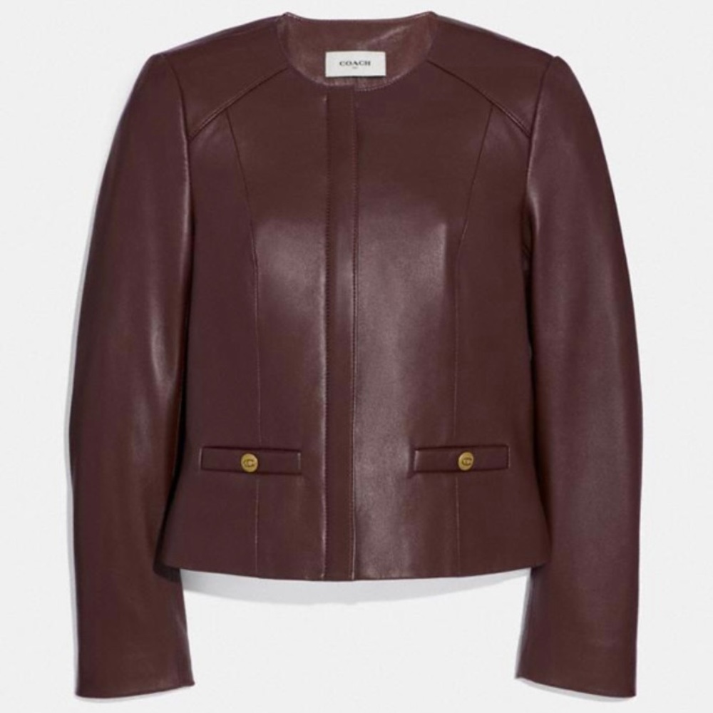 NWT Beautiful Coach Tailored Leather Jacket